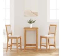 vidaXL Sgabelli da Bar con Cuscini 2pz Naturale Legno Massello Hevea