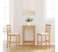 vidaXL Sgabelli da Bar con Cuscini 2pz Naturale Legno Massello Hevea, Sedia, Sgabello da Bar da Cucina, Sedia da bistrot