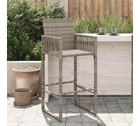 vidaXL Sgabelli da Bar da Giardino 2 pz in Polyrattan Grigi