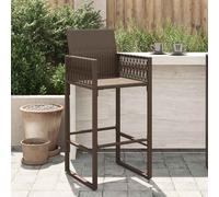 vidaXL Sgabelli da Bar da Giardino 2 pz in Polyrattan Marrone