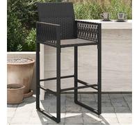 vidaXL Sgabelli da Bar da Giardino 2 pz in Polyrattan Nero