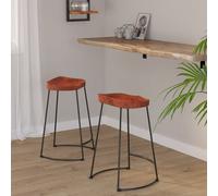 vidaXL Sgabelli da Bar Gavin 2 pz 45x40x63 cm Legno Massello di Mango