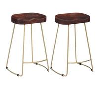 VIDAXL - Sgabelli Da Bar Gavin 2 Pz Legno Massello Di Mango