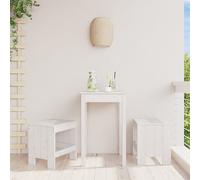 vidaXL Sgabelli da Giardino 2pz Bianchi 40x36x45cm Legno Massello Pino