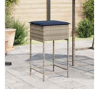 vidaXL Sgabelli da giardino con Cuscini 2 pz in Polyrattan Grigio