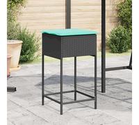 vidaXL Sgabelli da giardino con Cuscini 2 pz in Polyrattan Nero