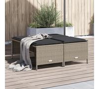 vidaXL Sgabelli da Giardino con Cuscini 4 pz Grigio Chiaro Polyrattan
