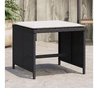vidaXL Sgabelli da Giardino con Cuscini 4pz Neri 40x40x35cm Polyrattan