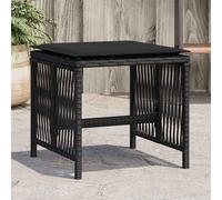 vidaXL Sgabelli da Giardino con Cuscini 4pz Neri 41x41x36cm Polyrattan