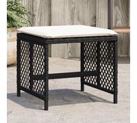 vidaXL Sgabelli da Giardino con Cuscini 4pz Neri 41x41x36cm Polyrattan