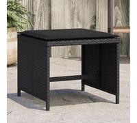 vidaXL Sgabelli da Giardino con Cuscini 4pz Neri 41x41x36cm Polyrattan