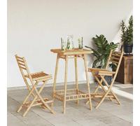vidaXL sgabelli da bar per esterni - sedie pieghevoli in bambù con poggiapiedi per patio, giardino e bar all'aperto - design ergonomico - stile moderno - 40x57,5x97 cm