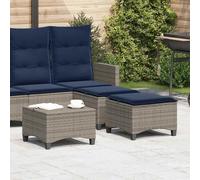 vidaXL Sgabelli Giardino con Cuscini 2 pz Grigio 55x55x36cm Polyrattan
