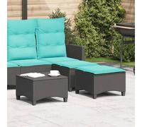 vidaXL Sgabelli Giardino con Cuscini 2 pz Nero 55x55x36 cm Polyrattan