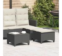 vidaXL Sgabelli Giardino con Cuscini 2 pz Nero 55x55x36 cm Polyrattan