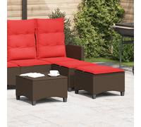 vidaXL Sgabelli Giardino con Cuscini 2pz Marrone 55x55x36cm Polyrattan