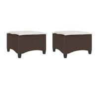 vidaXL Sgabelli Giardino con Cuscini 2pz Marrone 55x55x36cm Polyrattan, Seduta da Giardino, Sgabello da Esterno, Seduta a cubo, Seduta da Esterno
