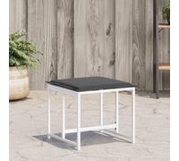 vidaXL Sgabelli Giardino con Cuscini 4 pz Bianchi Acciaio e Textilene