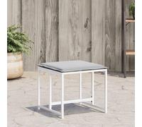 vidaXL Sgabelli Giardino con Cuscini 4 pz Bianchi Acciaio e Textilene