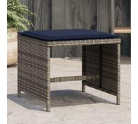 vidaXL Sgabelli Giardino con Cuscini 4 pz Grigi 40x40x35 cm Polyrattan