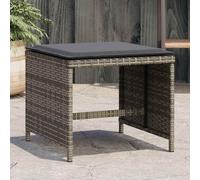 vidaXL Sgabelli Giardino con Cuscini 4pz Grigi 41x41x36cm Polyrattan