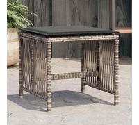 vidaXL Sgabelli Giardino con Cuscini 4pz Grigi 41x41x36cm Polyrattan