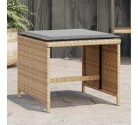 vidaXL Sgabelli Giardino Cuscini 4pz Beige Misto 40x40x35cm Polyrattan