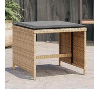 vidaXL Sgabelli Giardino Cuscini 4pz Beige Misto 41x41x36cm Polyrattan