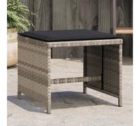 vidaXL Sgabelli Giardino Cuscini 4pz Grigio Chiaro 40x40x35 Polyrattan