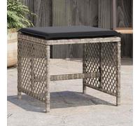 vidaXL Sgabelli Giardino Cuscini 4pz Grigio Chiaro 41x41x36 Polyrattan