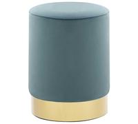 vidaXL Sgabello Azzurro e Oro in Velluto 28 x 36 cm