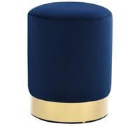 vidaXL Sgabello Lusso Imbottito in Schiuma Morbido Elegante Moderno Poggiapiedi Tavolino Base in Metallo Pouf Blu e Oro in Velluto