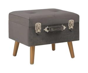 vidaXL Sgabello con Contenitore 40 cm in Velluto Grigio