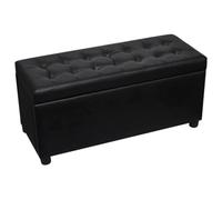 vidaXL Sgabello con Contenitore in Pelle Artificiale Nero