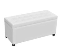 vidaXL Sgabello con Contenitore in Similpelle Bianco Baule Pouf Poggiapiedi