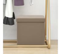 vidaXL Sgabello con Contenitore Pieghevole Cappuccino in PVC