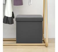 vidaXL Sgabello con Contenitore Pieghevole Grigio in PVC