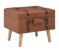 Sgabello con Contenitore 40 cm in Similpelle Tanno