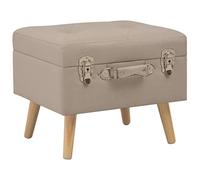 vidaXL Sgabello con Contenitore 40 cm in Tessuto Beige