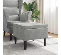 vidaXL Sgabello con Gambe in Legno Grigio Chiaro Velluto