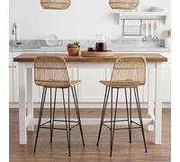 vidaXL Sgabello da bar 2 pcs Naturale 44 x 55 x 109 cm