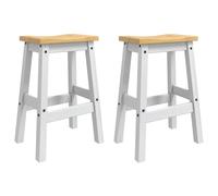 vidaXL Sgabello da bar 2 pz Bianco e Cera di Miele 44 x 30 x 63 cm