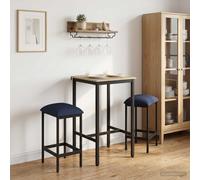 vidaXL Sgabello da bar 2 pcs Blu 40 x 32 x 64 cm Legno ingegnerizzato, Sgabello da Bar Moderno, Regolabile, in Tessuto, Acciaio Zincato, Design Minimalista, Funzionale, per Soggiorno