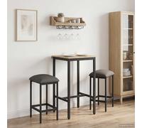 vidaXL Sgabello da bar 2 pcs Grigio Chiaro 40 x 32 x 64 cm, Sgabello da Bar Moderno, Regolabile, in Tessuto, Acciaio Zincato, Design Minimalista, Funzionale, per Soggiorno
