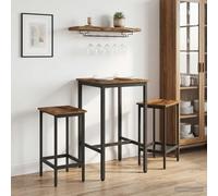 vidaXL Sgabello da bar 2 pz Legno antico 40 x 32 x 74 cm