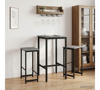vidaXL Sgabello da bar 2 pcs Sonoma grigio 40 x 32 x 74 cm, Sgabello Bar Rettangolare, Seduta Moderna, Regolabile, Legno Ingegnerizzato, Struttura Acciaio, Design Minimalista