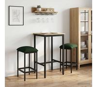vidaXL Sgabello da bar 2 pcs Verde Scuro 40 x 32 x 74 cm, Sgabello da Bar Moderno, Regolabile, in Tessuto, Acciaio Zincato, Design Minimalista, Funzionale, per Soggiorno