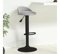 vidaXL Sgabello da Bar Grigio Chiaro in Velluto