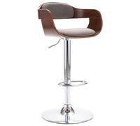 vidaXL Sgabello da Bar in Compensato e Tessuto Grigio Talpa