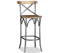 vidaXL Sgabello da Bar Sedia Seggiola Alta da Cucina Stile Industriale Robusti Arredamento Sala da Pranzo Bistrò Legno di Mango Massello